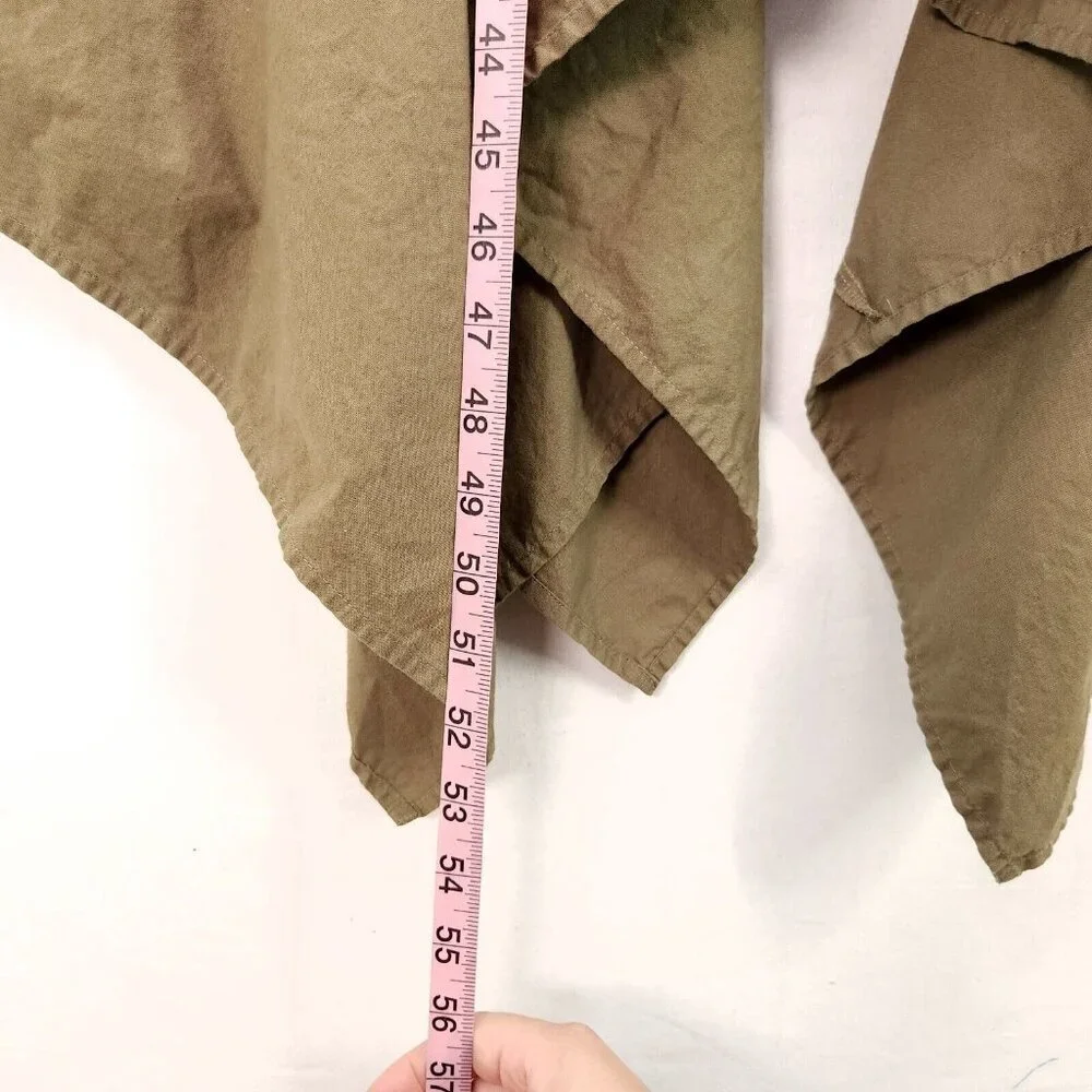 Making The Cut Tie Dress Handkerchief Hem Button Down Short Puff Sleeves Medium - Picture 10 of 15